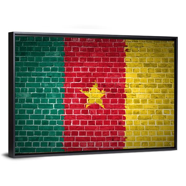 Cameroon Flag Canvas Wall Art-5 Horizontal-Gallery Wrap-22" x 12"-Tiaracle