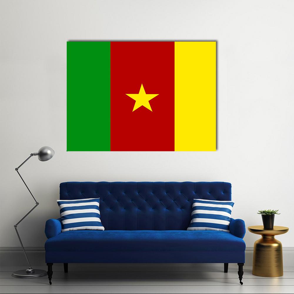 Cameroonian Flag Canvas Wall Art-5 Horizontal-Gallery Wrap-22" x 12"-Tiaracle