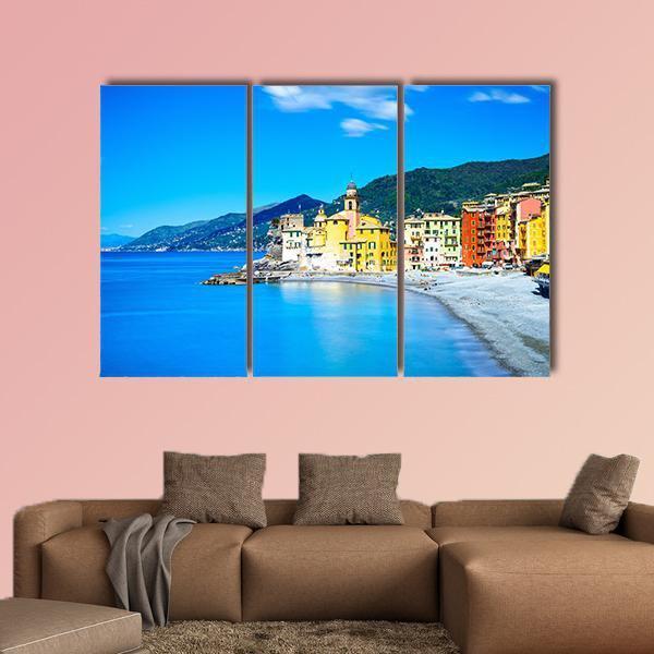 Camogli Old Church Italy Canvas Wall Art-3 Horizontal-Gallery Wrap-37" x 24"-Tiaracle