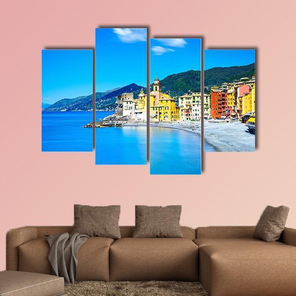 Camogli Old Church Italy Canvas Wall Art-4 Pop-Gallery Wrap-50" x 32"-Tiaracle