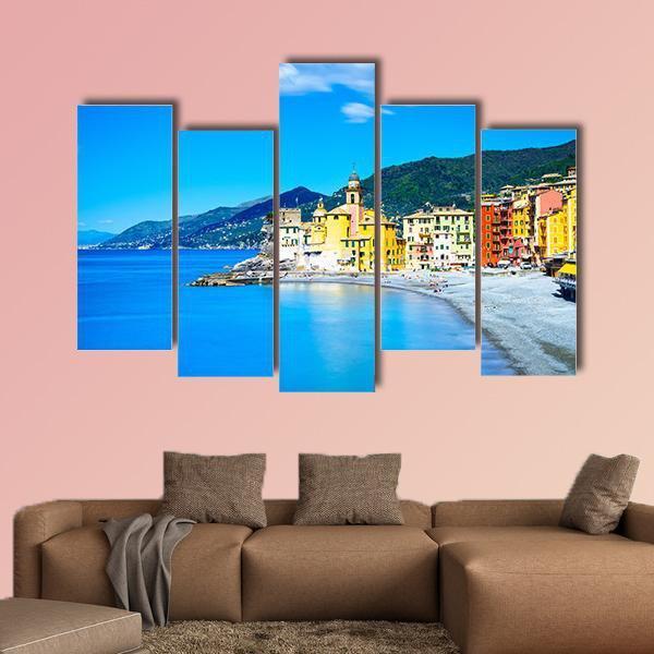 Camogli Old Church Italy Canvas Wall Art-5 Pop-Gallery Wrap-47" x 32"-Tiaracle