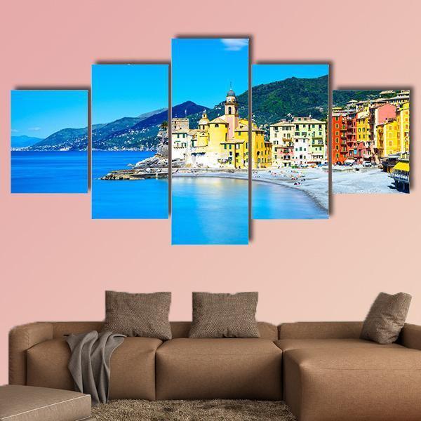 Camogli Old Church Italy Canvas Wall Art-5 Star-Gallery Wrap-62" x 32"-Tiaracle