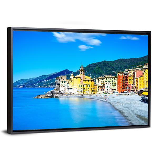 Camogli Old Church Italy Canvas Wall Art-3 Horizontal-Gallery Wrap-25" x 16"-Tiaracle