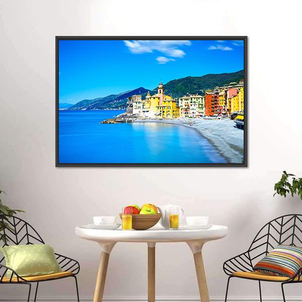 Camogli Old Church Italy Canvas Wall Art-3 Horizontal-Gallery Wrap-25" x 16"-Tiaracle