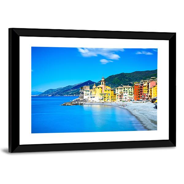 Camogli Old Church Italy Canvas Wall Art-3 Horizontal-Gallery Wrap-25" x 16"-Tiaracle