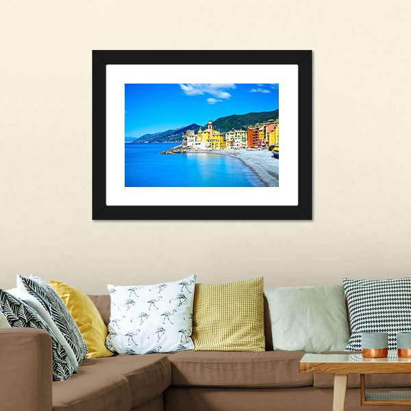 Camogli Old Church Italy Canvas Wall Art-3 Horizontal-Gallery Wrap-25" x 16"-Tiaracle