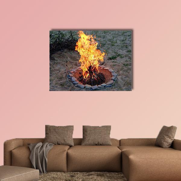 Campfire Canvas Wall Art-1 Piece-Gallery Wrap-36" x 24"-Tiaracle