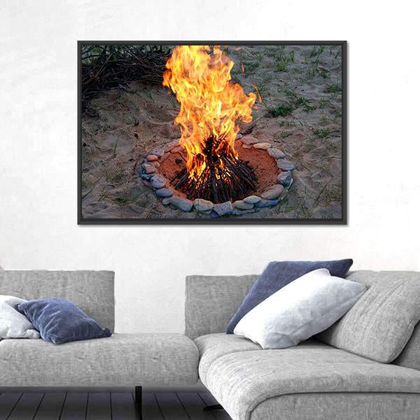 Campfire Canvas Wall Art-3 Horizontal-Gallery Wrap-25" x 16"-Tiaracle