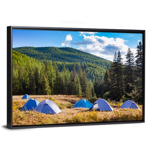 Camping Tents Canvas Wall Art-3 Horizontal-Gallery Wrap-25" x 16"-Tiaracle