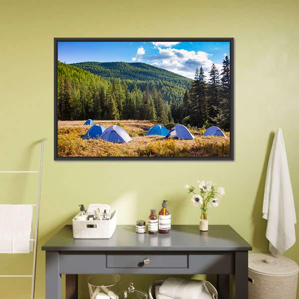 Camping Tents Canvas Wall Art-3 Horizontal-Gallery Wrap-25" x 16"-Tiaracle
