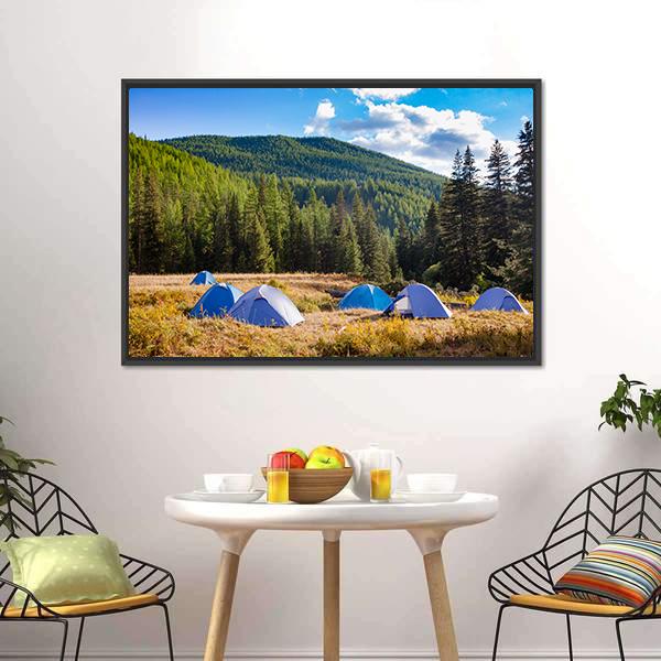 Camping Tents Canvas Wall Art-3 Horizontal-Gallery Wrap-25" x 16"-Tiaracle