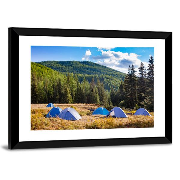 Camping Tents Canvas Wall Art-3 Horizontal-Gallery Wrap-25" x 16"-Tiaracle