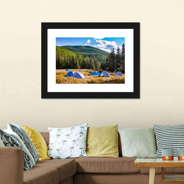 Camping Tents Canvas Wall Art-3 Horizontal-Gallery Wrap-25" x 16"-Tiaracle