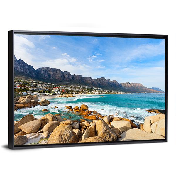 Camps Bay In Cape Town Canvas Wall Art-3 Horizontal-Gallery Wrap-25" x 16"-Tiaracle