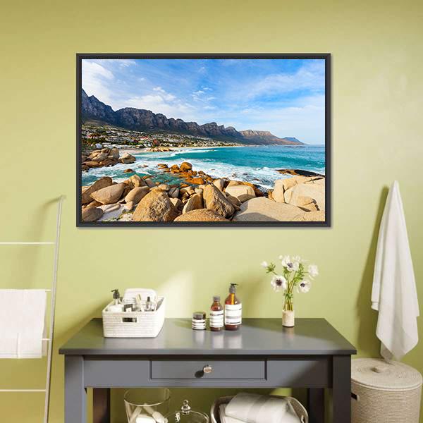 Camps Bay In Cape Town Canvas Wall Art-3 Horizontal-Gallery Wrap-25" x 16"-Tiaracle