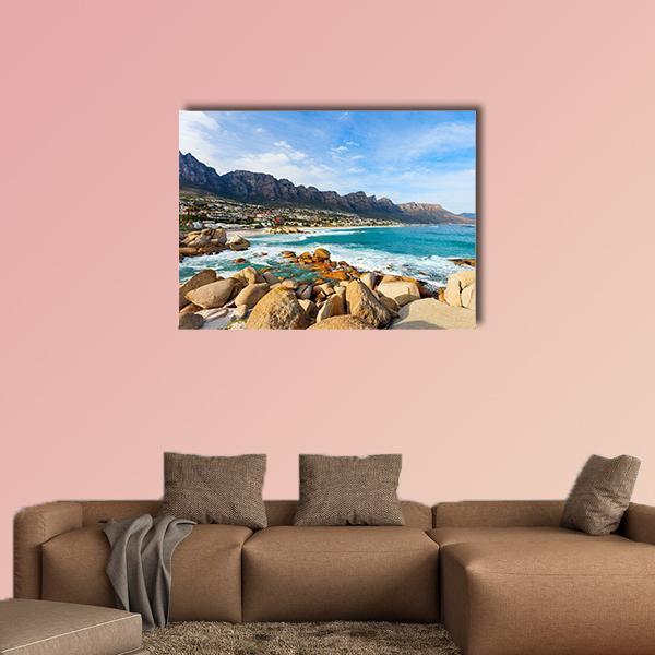 Camps Bay In Cape Town Canvas Wall Art-1 Piece-Gallery Wrap-48" x 32"-Tiaracle