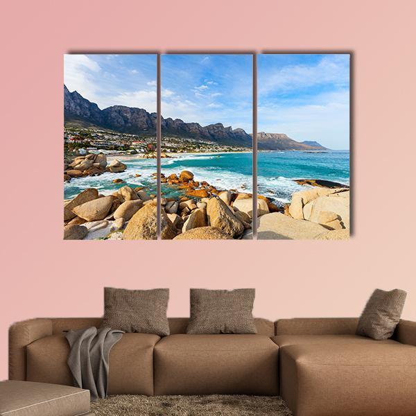 Camps Bay In Cape Town Canvas Wall Art-3 Horizontal-Gallery Wrap-37" x 24"-Tiaracle
