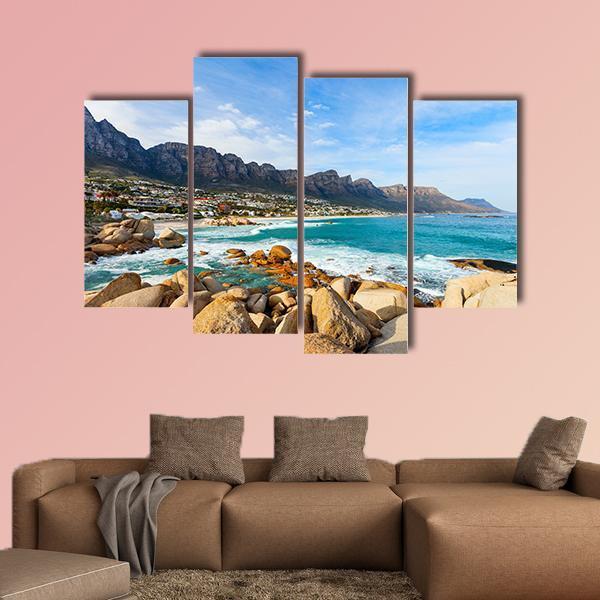 Camps Bay In Cape Town Canvas Wall Art-4 Pop-Gallery Wrap-50" x 32"-Tiaracle