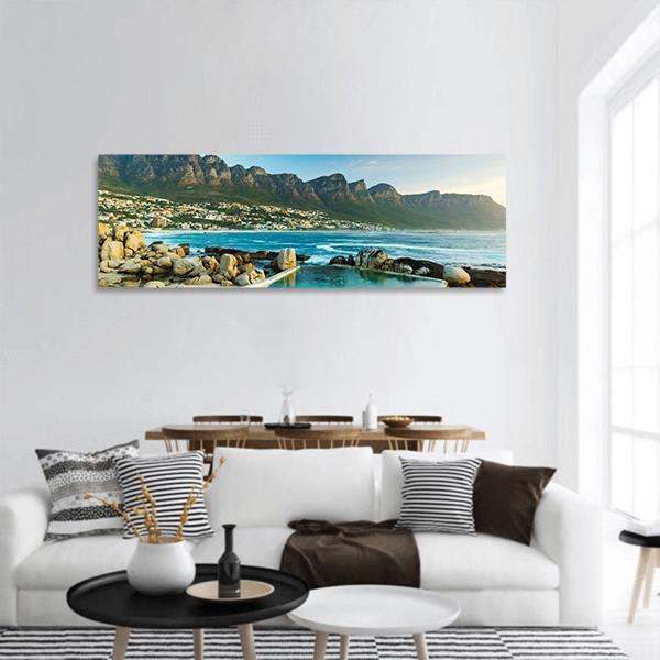 Camps Bay In South Africa Panoramic Canvas Wall Art-1 Piece-36" x 12"-Tiaracle