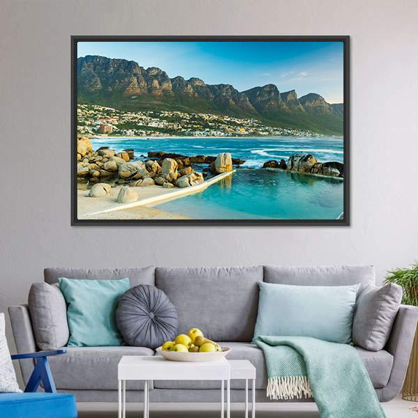 Camps Bay In South Africa Panoramic Canvas Wall Art-1 Piece-36" x 12"-Tiaracle