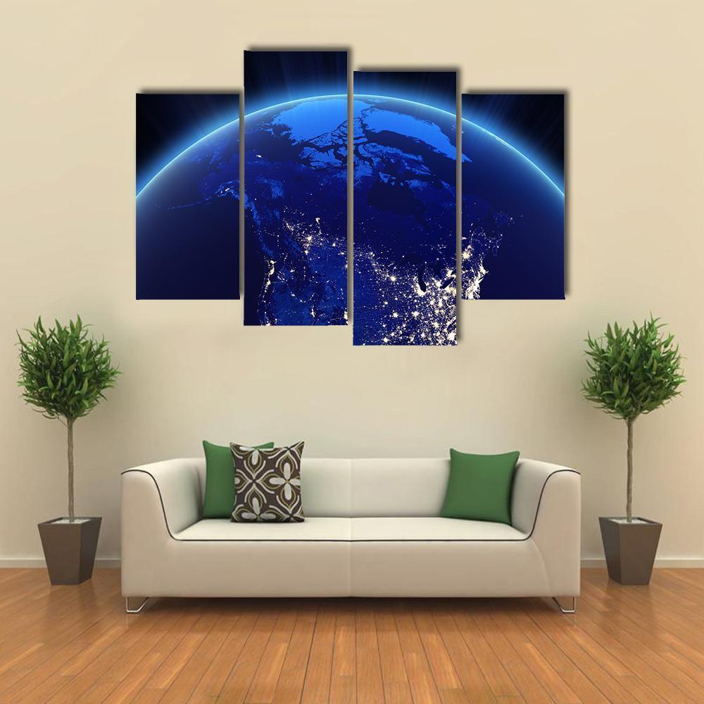 Canada From Space Canvas Wall Art-4 Pop-Gallery Wrap-50" x 32"-Tiaracle