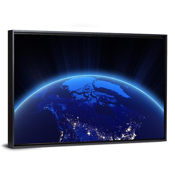 Canada From Space Canvas Wall Art-3 Horizontal-Gallery Wrap-25" x 16"-Tiaracle