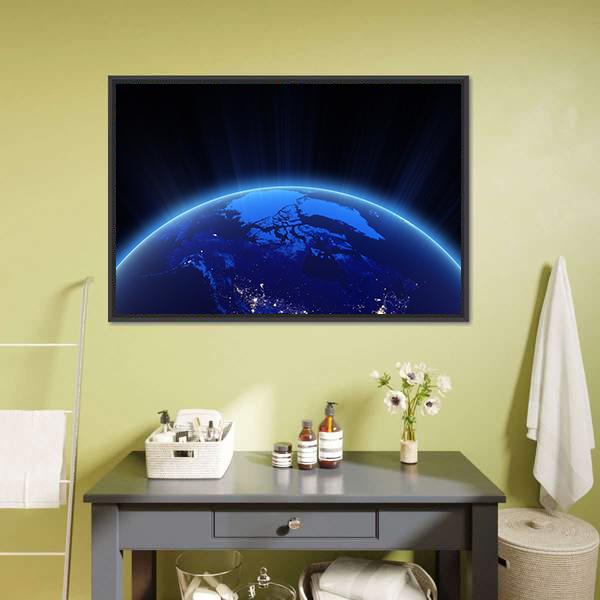 Canada From Space Canvas Wall Art-3 Horizontal-Gallery Wrap-25" x 16"-Tiaracle