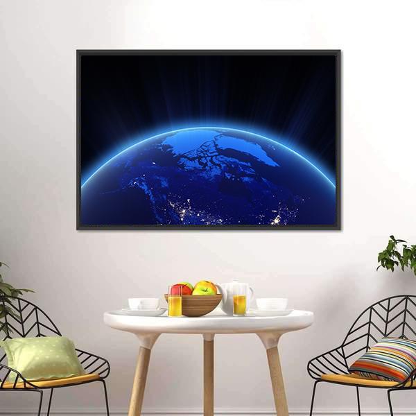 Canada From Space Canvas Wall Art-3 Horizontal-Gallery Wrap-25" x 16"-Tiaracle