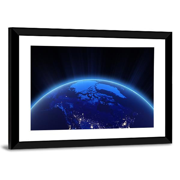 Canada From Space Canvas Wall Art-3 Horizontal-Gallery Wrap-25" x 16"-Tiaracle