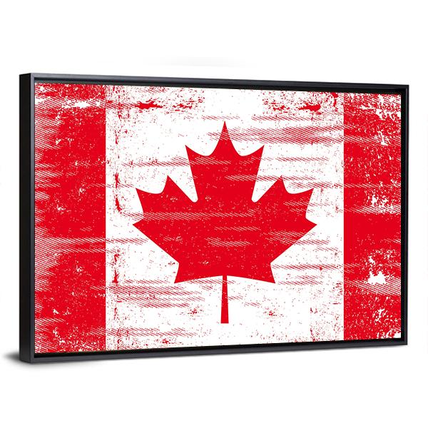 Flag Of Canada Canvas Wall Art-3 Horizontal-Gallery Wrap-25" x 16"-Tiaracle