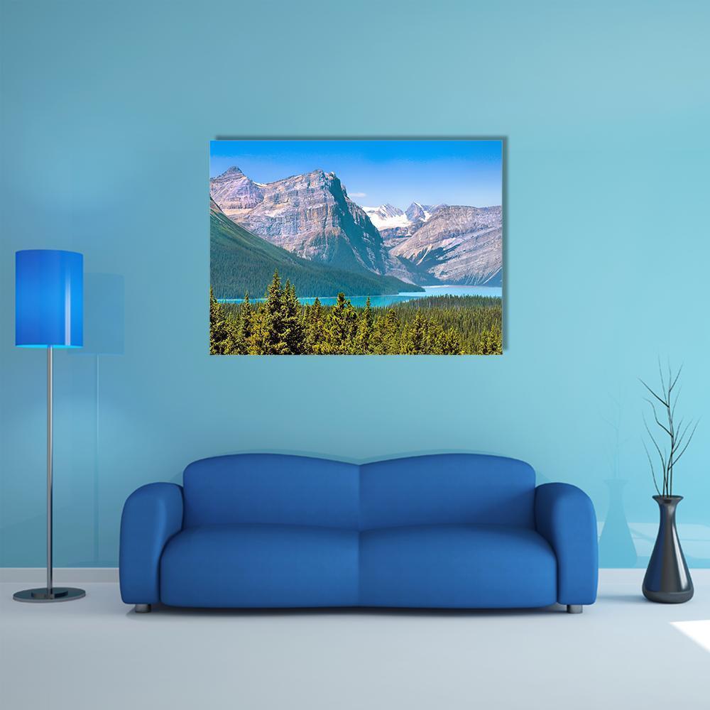 Canadian Mountains &amp; Lake Canvas Wall Art-1 Piece-Gallery Wrap-48" x 32"-Tiaracle