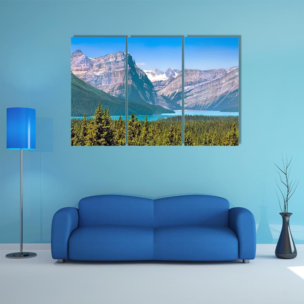 Canadian Mountains & Lake Canvas Wall Art-3 Horizontal-Gallery Wrap-37" x 24"-Tiaracle