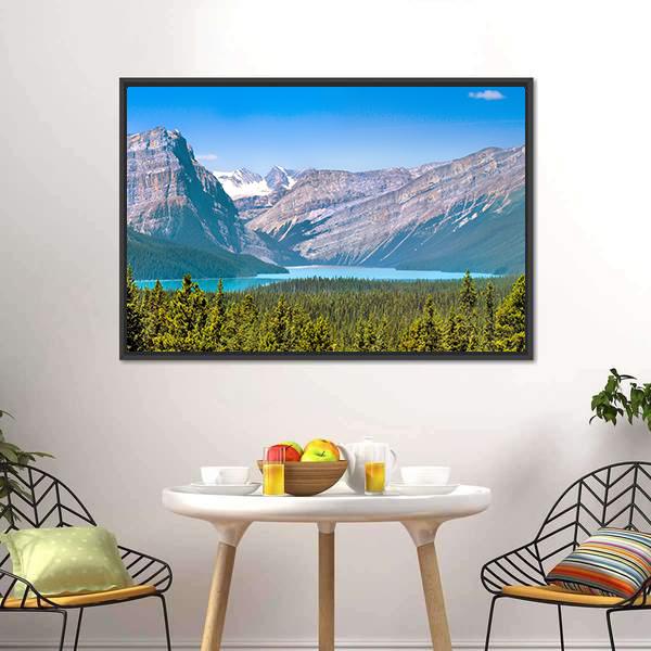 Canadian Mountains &amp; Lake Canvas Wall Art-3 Horizontal-Gallery Wrap-25" x 16"-Tiaracle