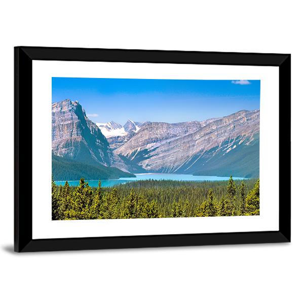 Canadian Mountains & Lake Panoramic Canvas Wall Art-1 Piece-36" x 12"-Tiaracle