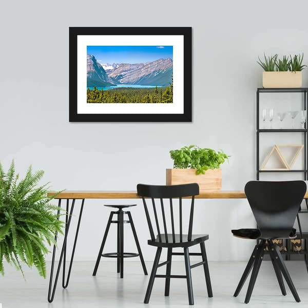 Canadian Mountains &amp; Lake Panoramic Canvas Wall Art-1 Piece-36" x 12"-Tiaracle