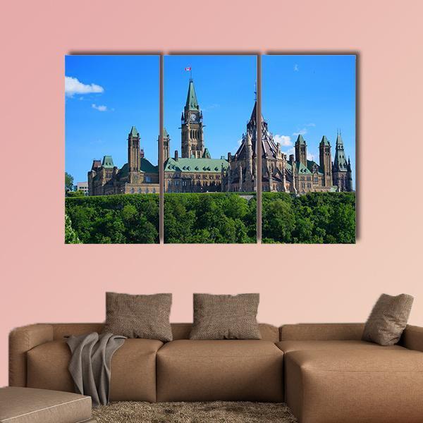 Canadian Parliament Canvas Wall Art-3 Horizontal-Gallery Wrap-37" x 24"-Tiaracle