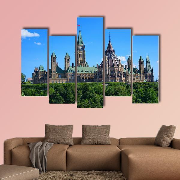 Canadian Parliament Canvas Wall Art-5 Pop-Gallery Wrap-47" x 32"-Tiaracle