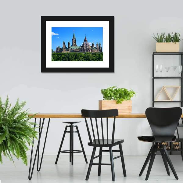 Canadian Parliament Canvas Wall Art-3 Horizontal-Gallery Wrap-25" x 16"-Tiaracle