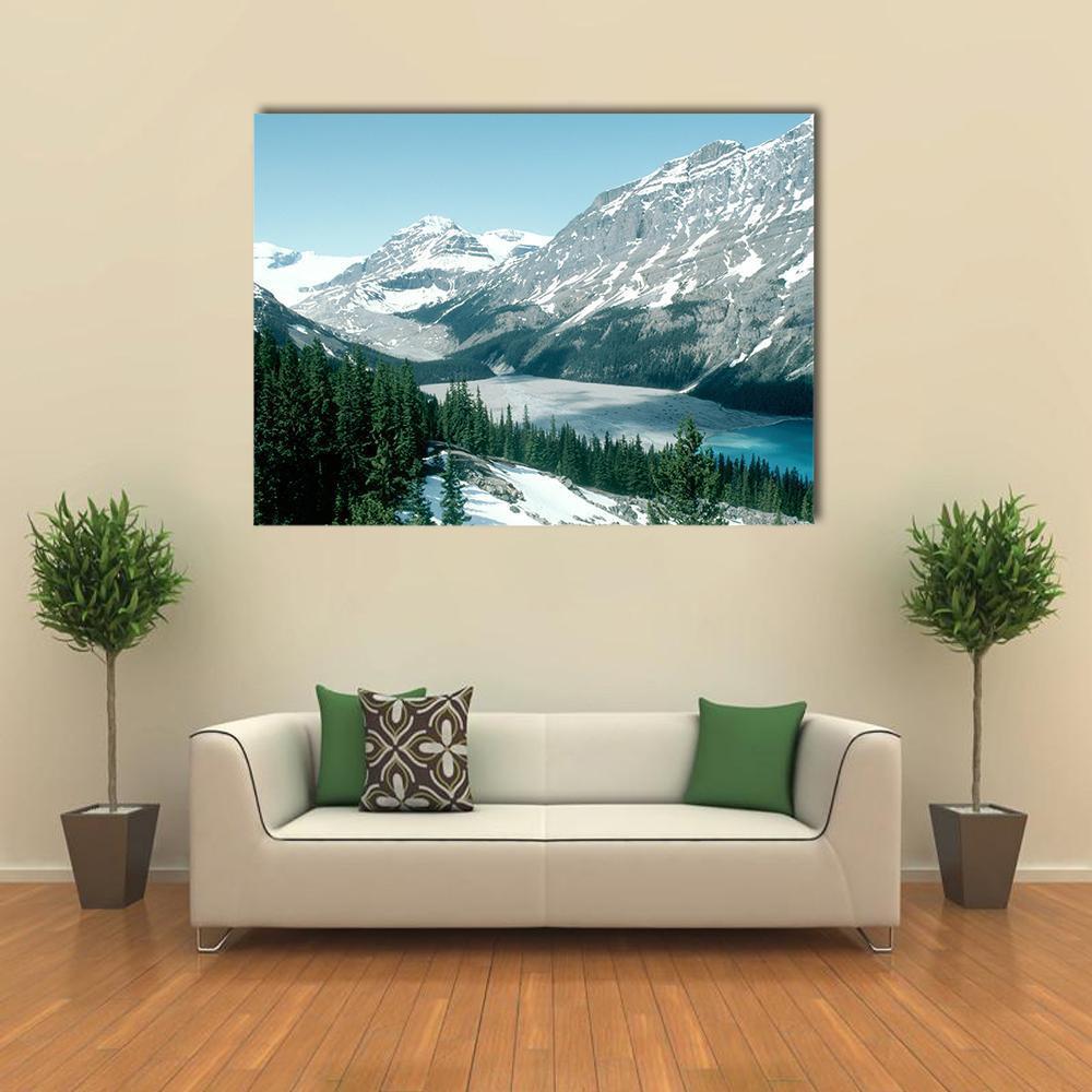 Canadian Rockie In Peyto Lake Canvas Wall Art-1 Piece-Gallery Wrap-48" x 32"-Tiaracle