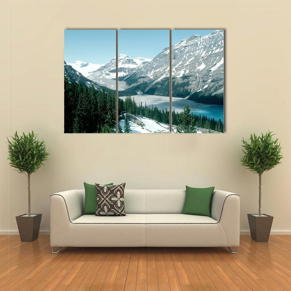 Canadian Rockie In Peyto Lake Canvas Wall Art-3 Horizontal-Gallery Wrap-37" x 24"-Tiaracle