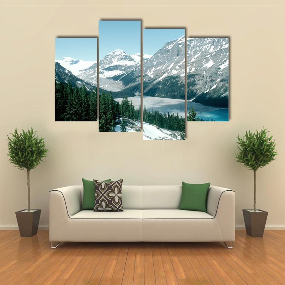 Canadian Rockie In Peyto Lake Canvas Wall Art-4 Pop-Gallery Wrap-50" x 32"-Tiaracle
