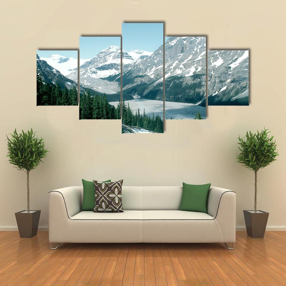 Canadian Rockie In Peyto Lake Canvas Wall Art-5 Star-Gallery Wrap-62" x 32"-Tiaracle