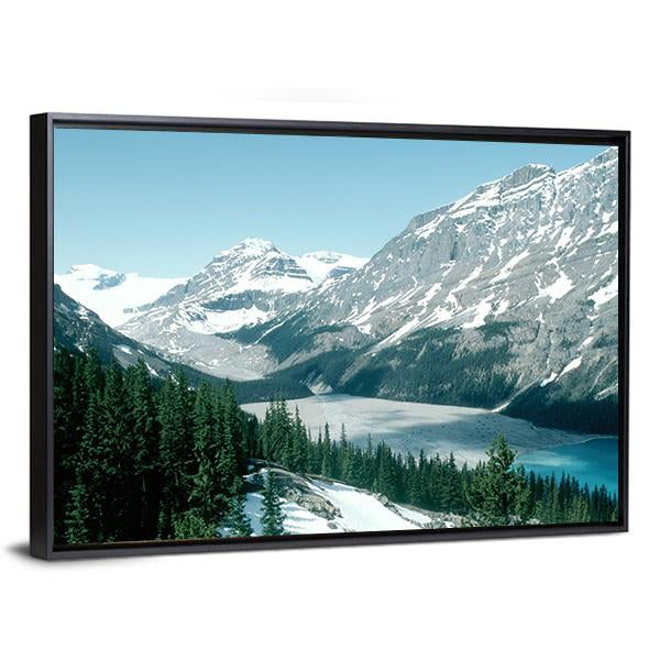Canadian Rockie In Peyto Lake Canvas Wall Art-3 Horizontal-Gallery Wrap-25" x 16"-Tiaracle