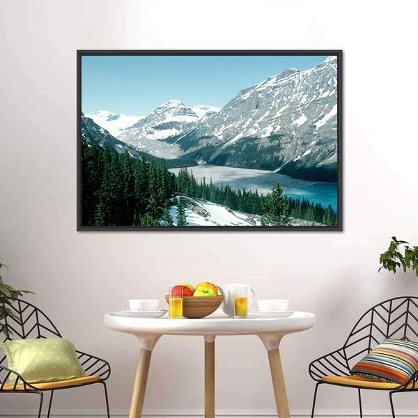 Canadian Rockie In Peyto Lake Canvas Wall Art-3 Horizontal-Gallery Wrap-25" x 16"-Tiaracle