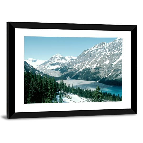 Canadian Rockie In Peyto Lake Canvas Wall Art-3 Horizontal-Gallery Wrap-25" x 16"-Tiaracle