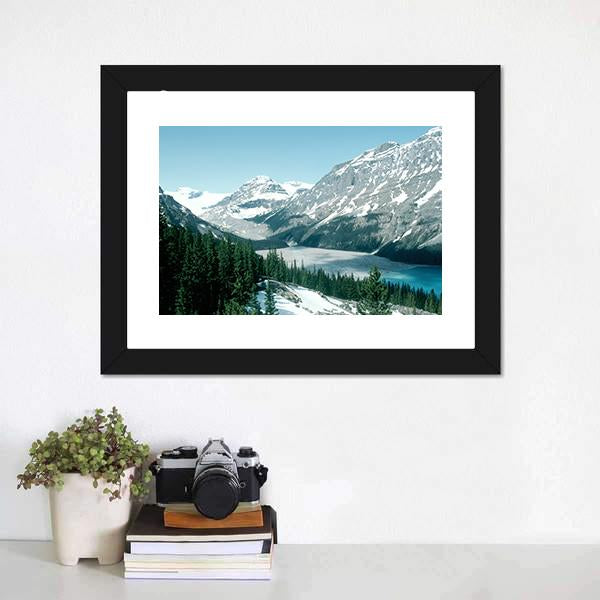 Canadian Rockie In Peyto Lake Canvas Wall Art-1 Piece-Framed Print-20" x 16"-Tiaracle