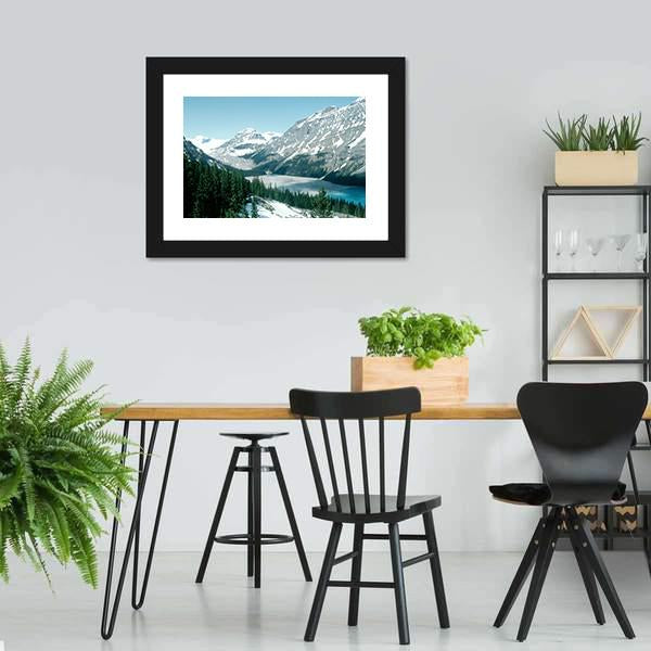 Canadian Rockie In Peyto Lake Canvas Wall Art-3 Horizontal-Gallery Wrap-25" x 16"-Tiaracle