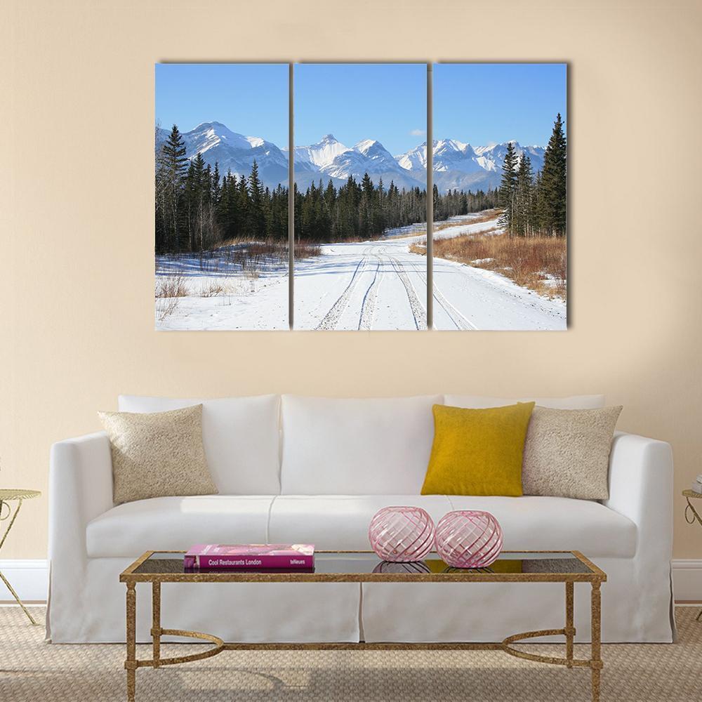 Canadian Rockies Canvas Wall Art-3 Horizontal-Gallery Wrap-37" x 24"-Tiaracle