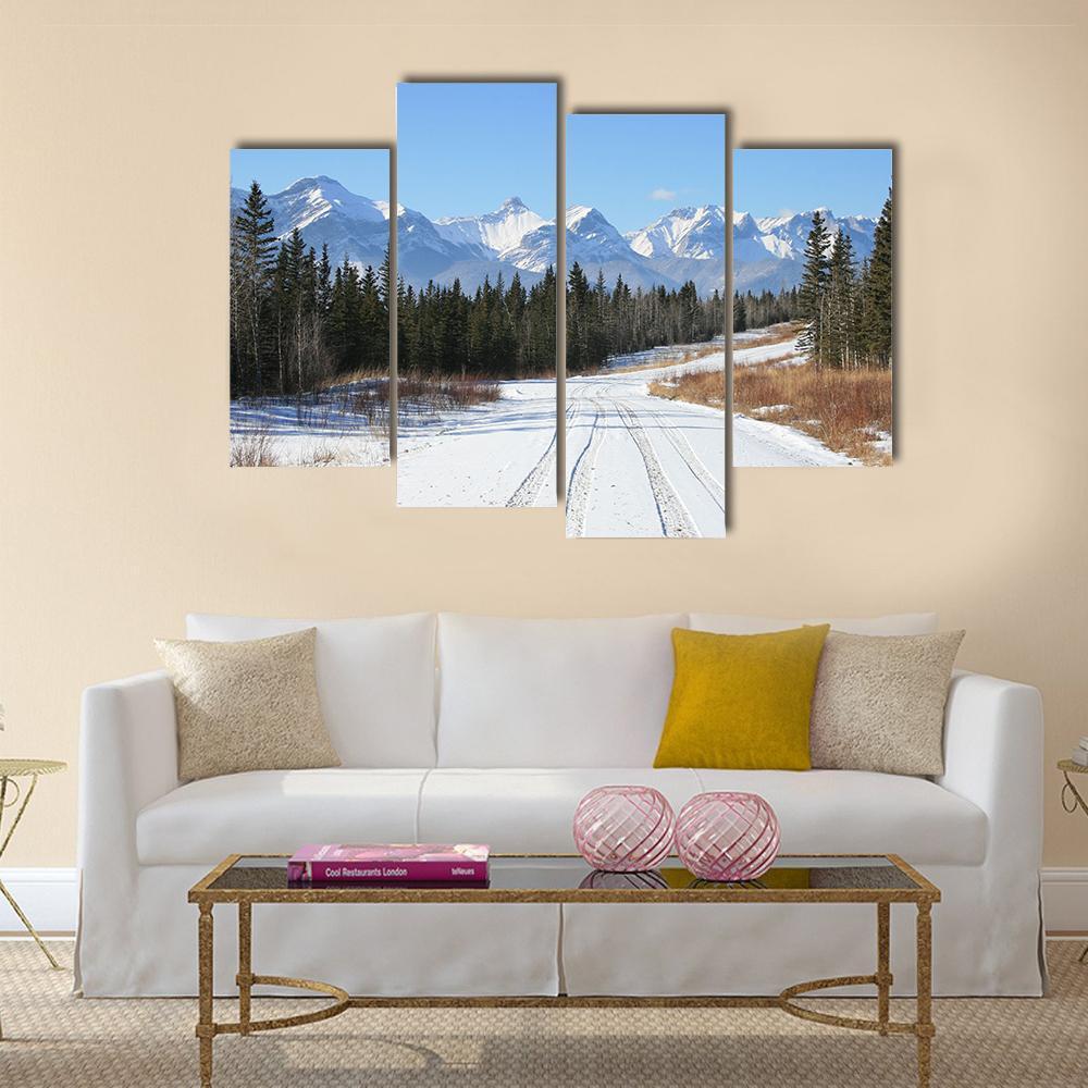 Canadian Rockies Canvas Wall Art-4 Pop-Gallery Wrap-50" x 32"-Tiaracle