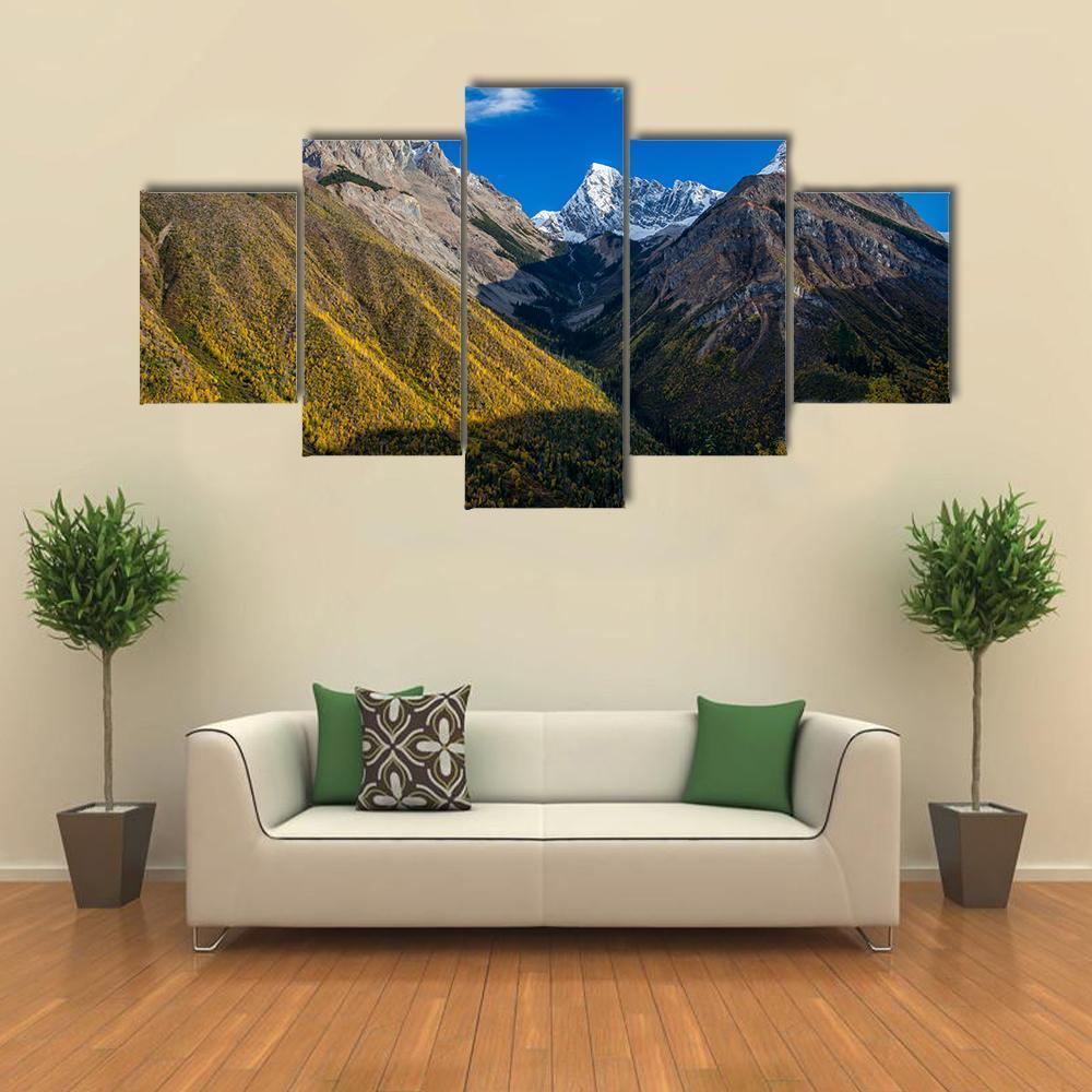Canadian Rocky Mountains Canvas Wall Art-5 Star-Gallery Wrap-62" x 32"-Tiaracle